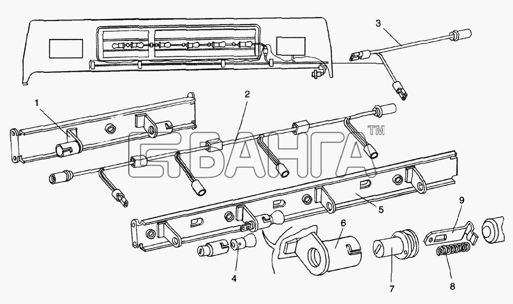 ЛиАЗ ЛиАЗ-5256 6212 (2006) Схема Рейсоуказатели (кронштейны жгуты)-201